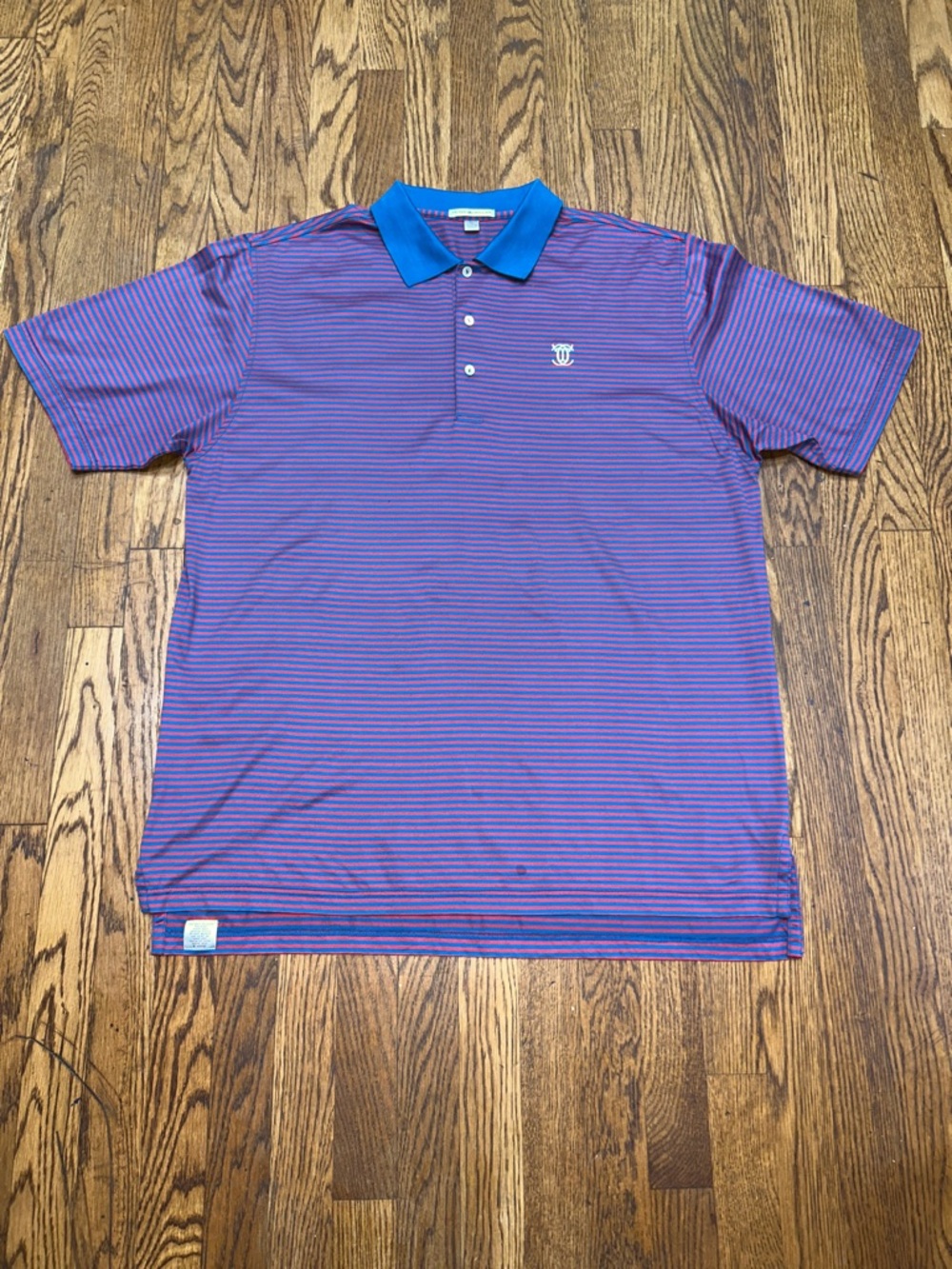 Peter Millar Purple Polo with Blue Collar